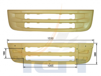 Reshetka_radiatora_nijnyaya_visota_38sm_(shirina_po_krepeju_106,5sm!!!)_T670018_SCANIA_6_R_2010
